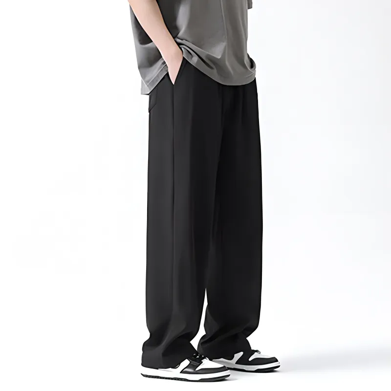 K411 Casual Pants Unisex Black-3