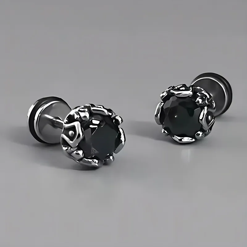BLESSED BULLET Alloy Stud Earrings Men's-4