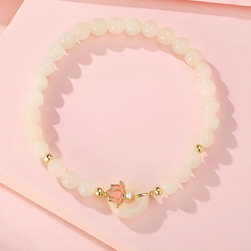 Royal Heaven's Choice Bracelets Pale Greenish White Jade Women's-1