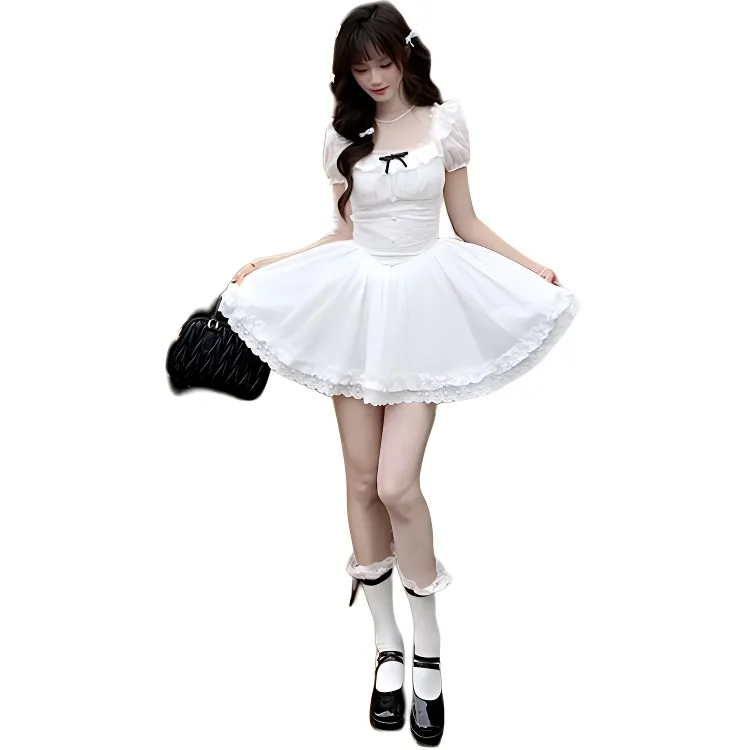 XIANSINIAO Summer Short Sleeved Dress Women's-2
