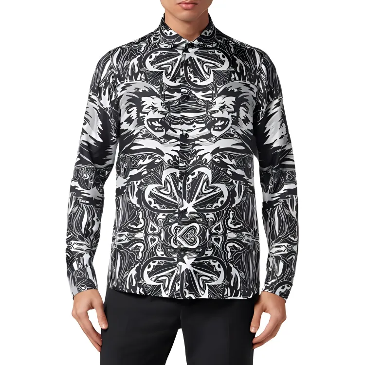 PHILIPP PLEIN Dandy Lion Circus Silk Shirt-1