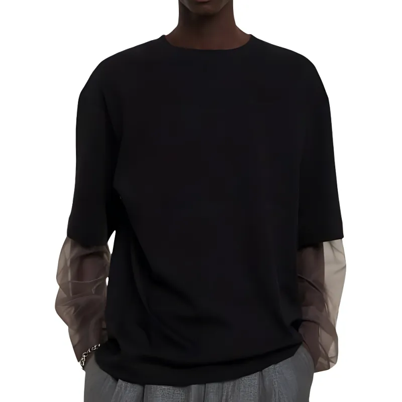 DRIES VAN NOTEN Hemal Layered Long Sleeved T Shirt-2