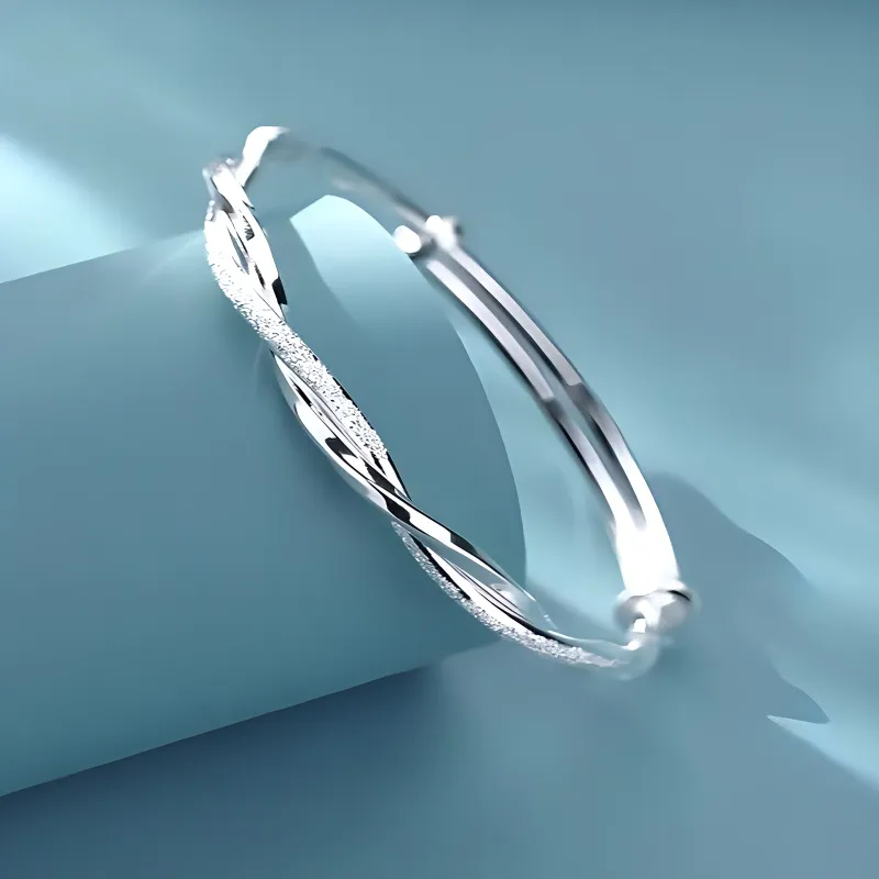 Fan Xing As Season 999 Fine Silver Bangles Women's-4