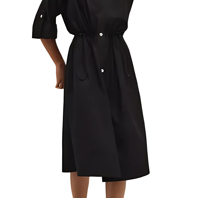 HERMES SS25 Short Sleeved Dress Women's Black-4