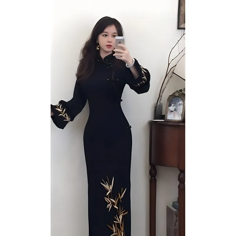 EFCR Cheongsams Women's Black-2