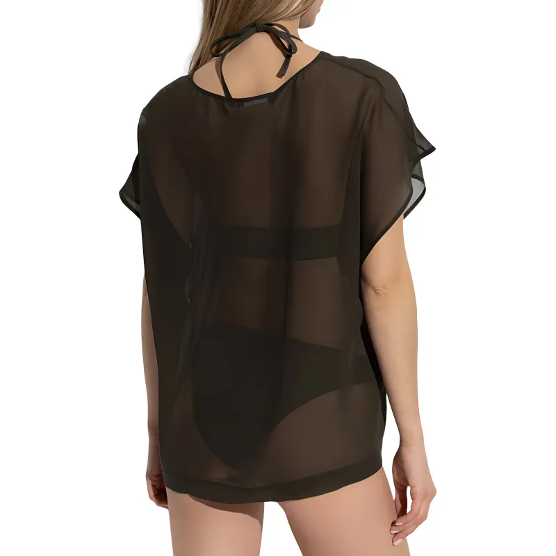 BALMAIN Semi Sheer Crewneck Beach Top-2