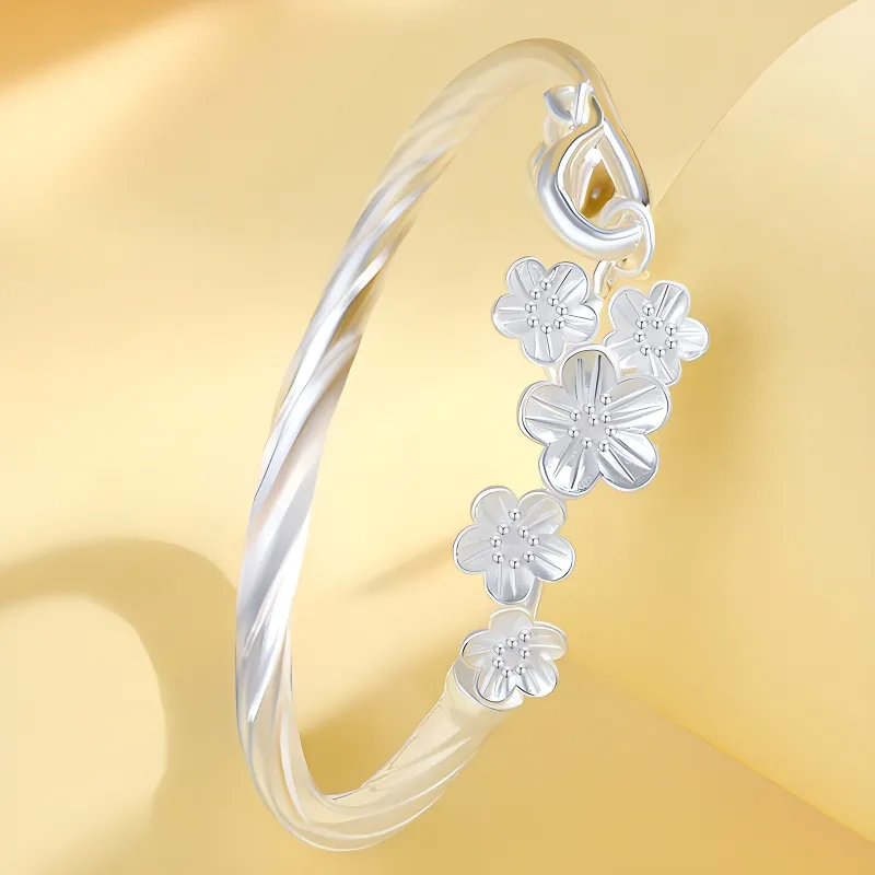 Bear Silversmith 999 Fine Silver Sterling Silver Bangle Women's-3
