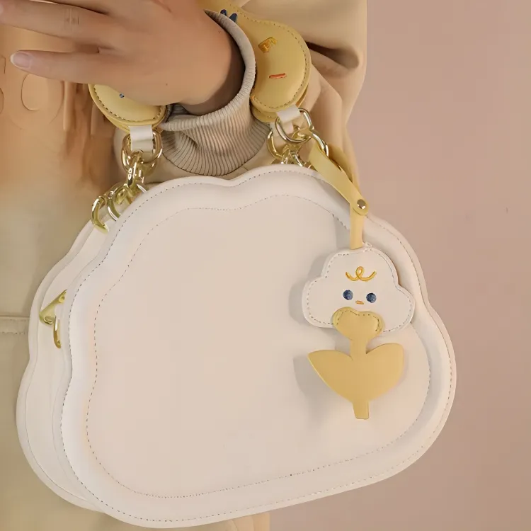 GATOER PU Handbag Regular Women's White/Yellow-2