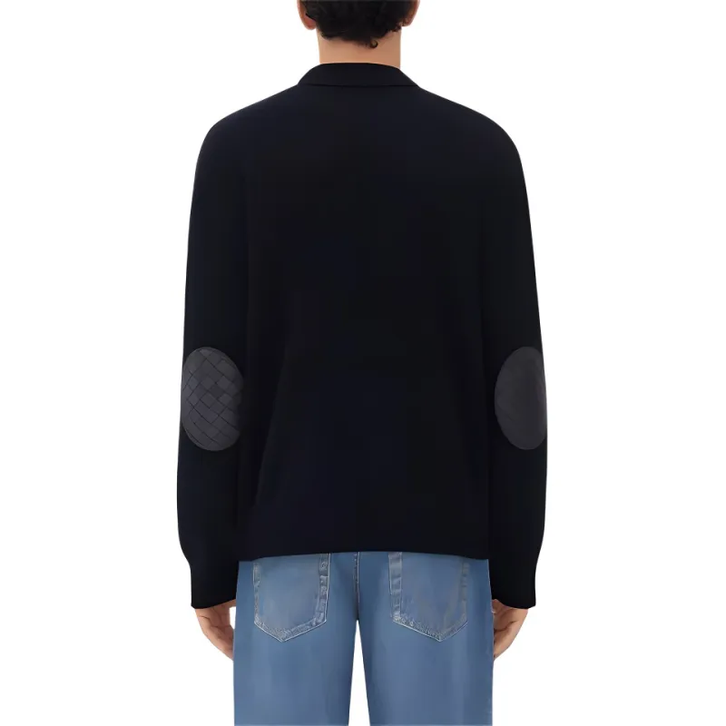 Bottega Veneta Intrecciato Leather Patch Embellished Cardigan-1