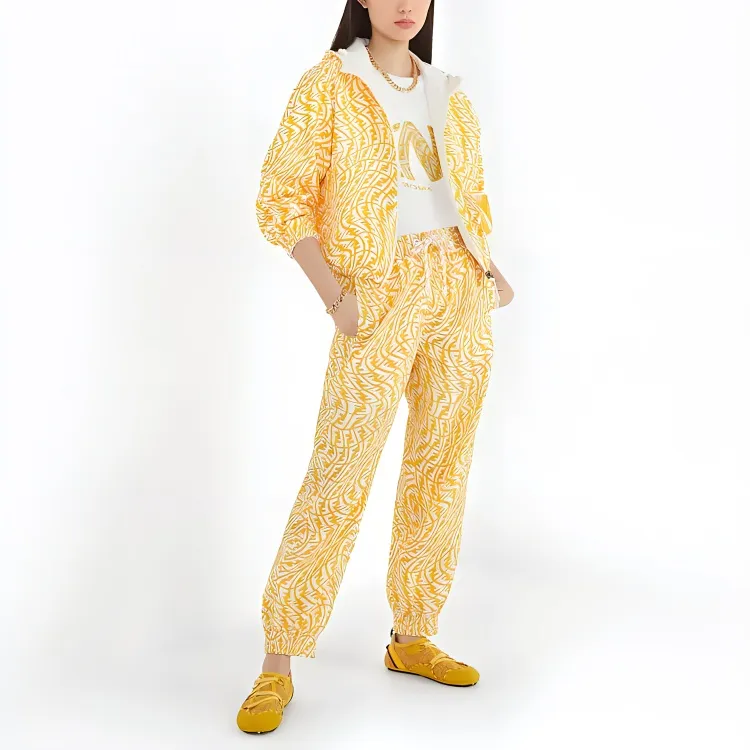 FENDI FW21 Casual Pants Women's Yellow-2