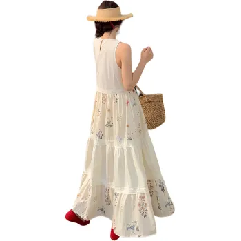 ZCDECO Sleeveless Dress Women's Apricot