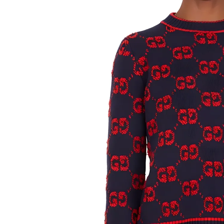 GUCCI Sweater Women's Black Red-3