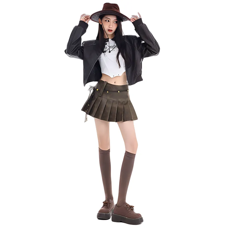 YINLEI Cargo Short Skirts Women's-2
