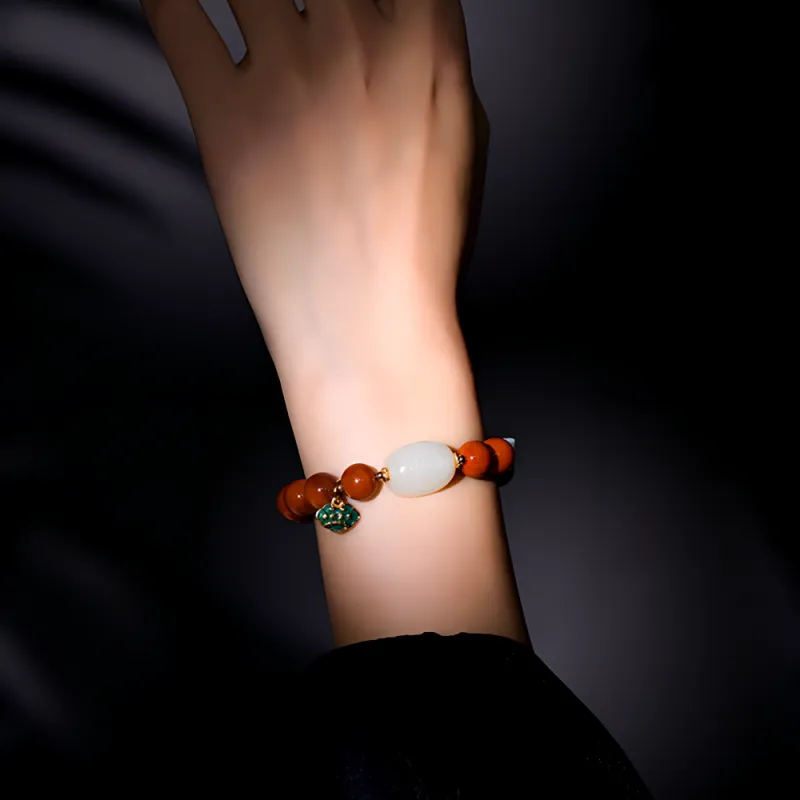 RIXIANGWAN South Red Agate Bracelets Unisex-4
