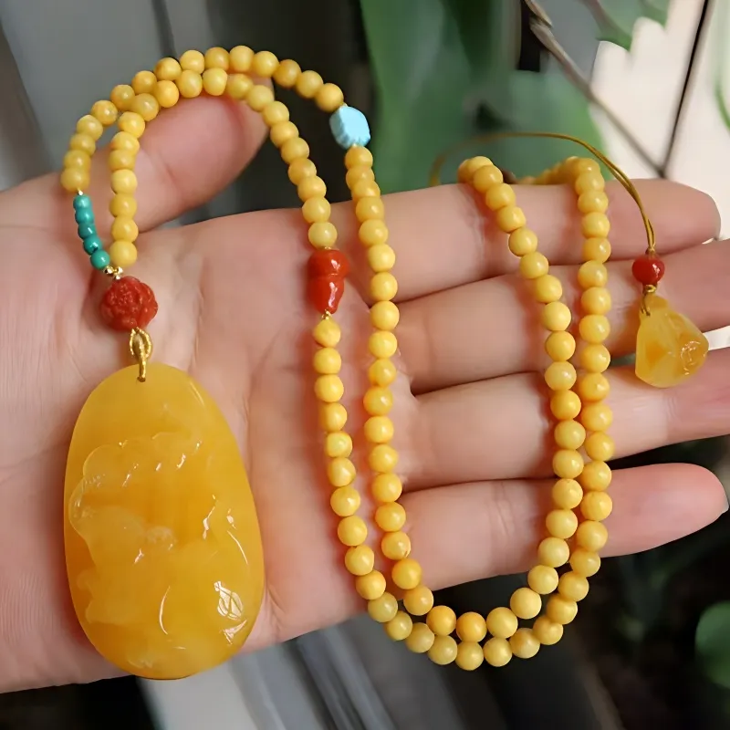 Xifeng Building Beeswax Necklaces Unisex-3