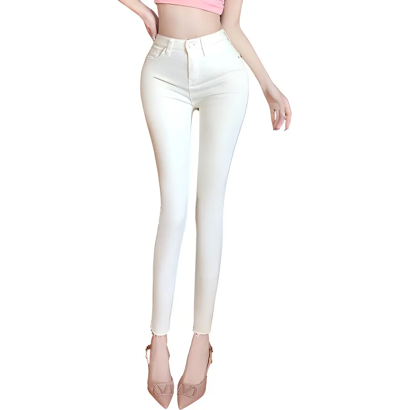 XIANSINIAO Jeans Women's White-1