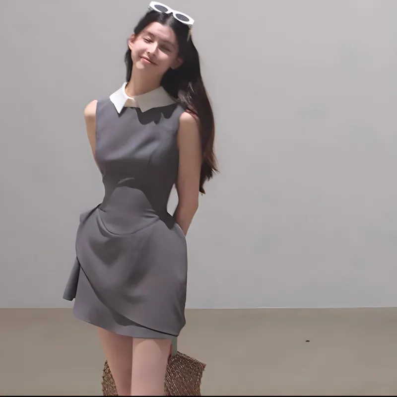 AFGGD Sleeveless Dress Women's Dark Gray-3
