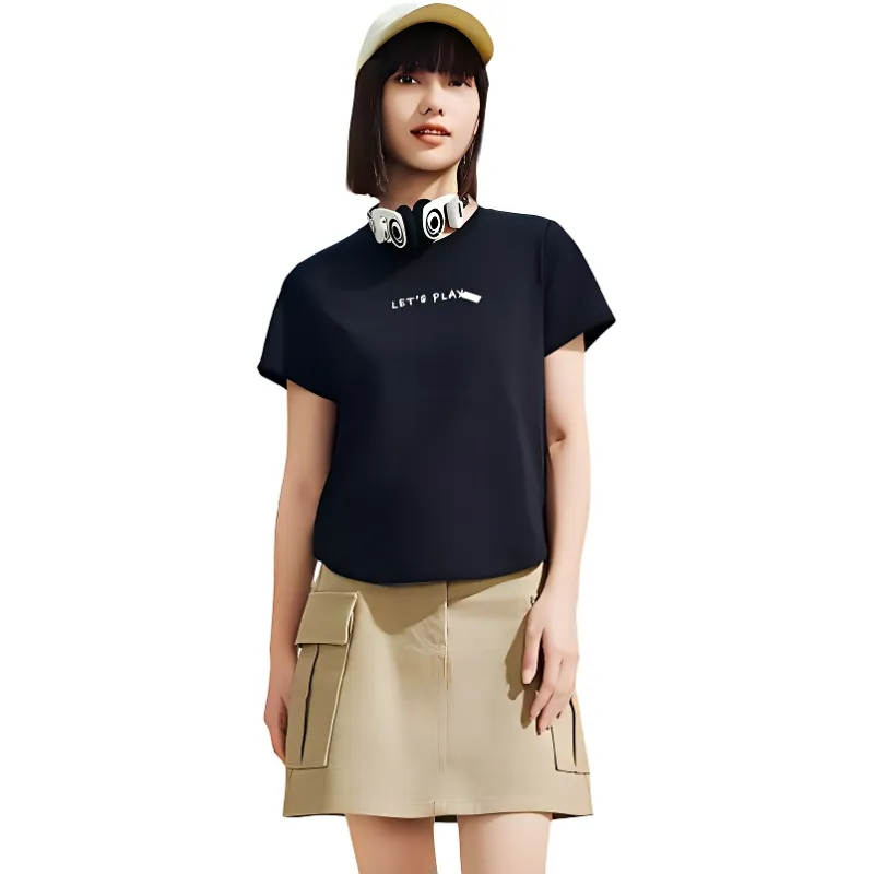 Anta x HAIBAOKANKAN,LIANMINGKUAN Sports Life Collection T Shirt Women's Basic Black-2