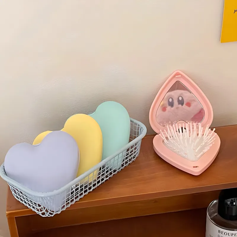 Future Maple Foldable Heart With Built in Clear Mirror Finish Air Cushion Comb Massage-1