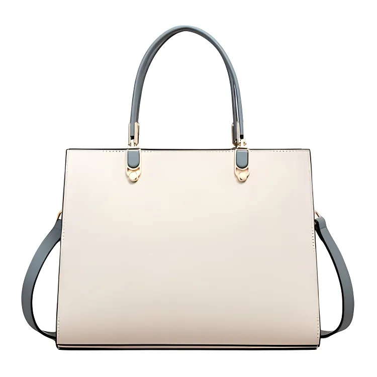 Bullrun Cow Leather With Synthetic Leather Handbag Women's Ecru-2