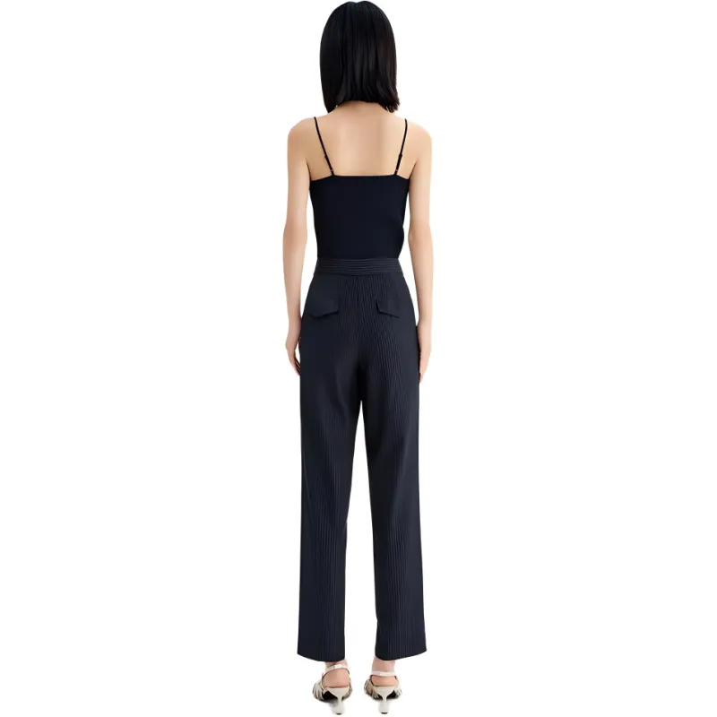 IDPAN Casual Pants Women's Navy Blue-2