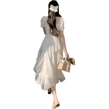 XIANSINIAO Summer Short Sleeved Dress Women's