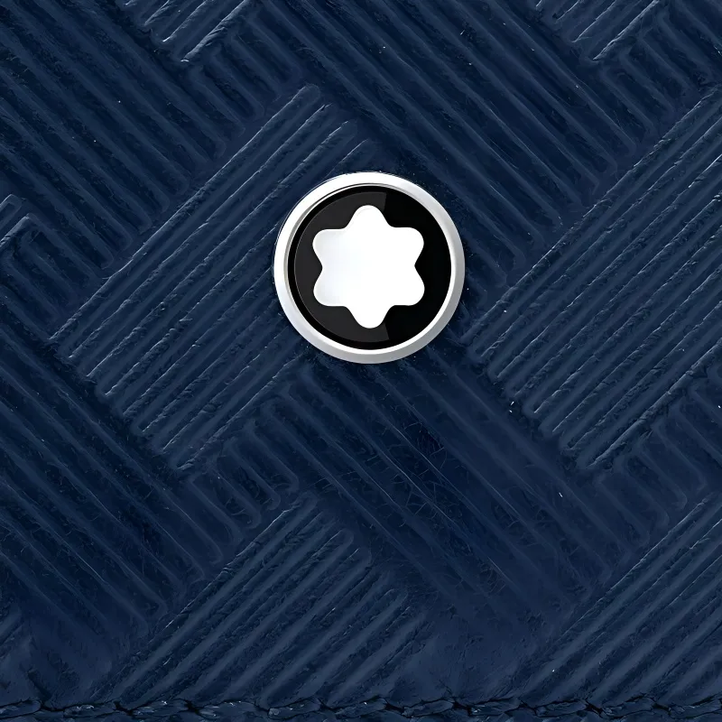 MONTBLANC Leather Card Holder Men's Ink Blue-3