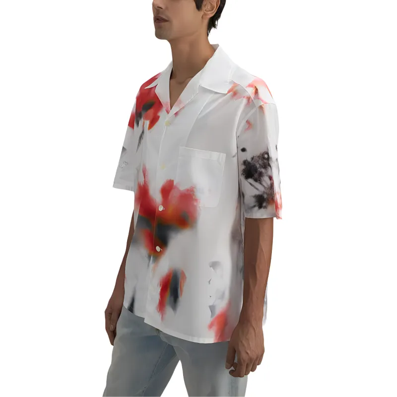 Alexander McQueen Obscured Flower Buttoned Bowling Shirt-3