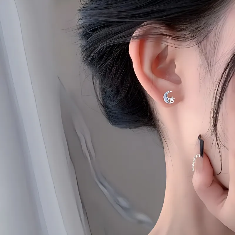 Universe Search S9925 Sterling Silver Stud Earrings Women's-2