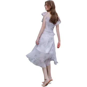 Garbege Short Sleeved Dress Women's Violet