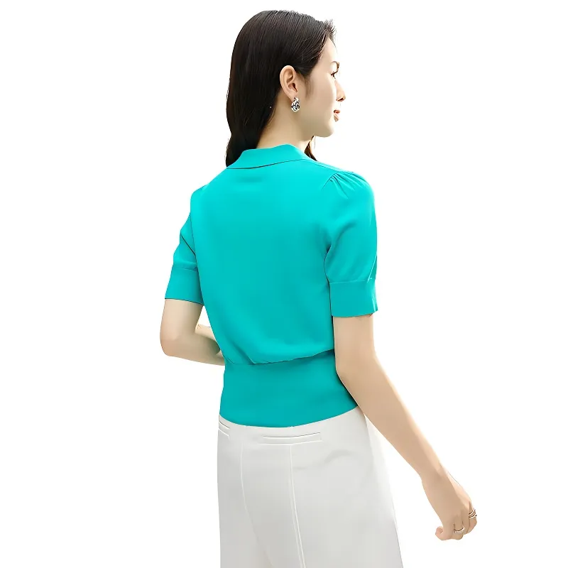Late White Knitwear Women's Peacock Blue-3