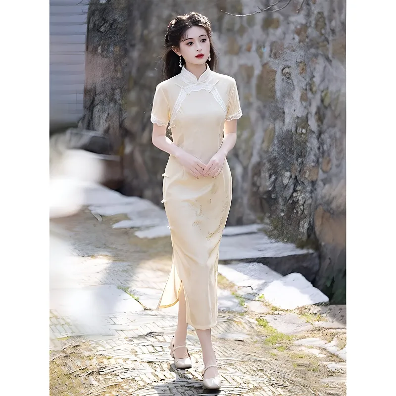Mu Xiao Xin Cheongsams Women's Yellow-4