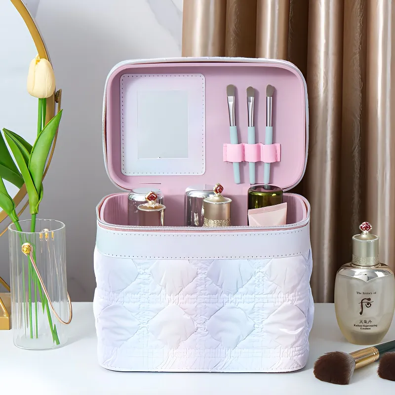 Future Maple Handbag Bucket Bag Large Capacity Rainbow Diamond Pattern Makeup Case Storage Box-1