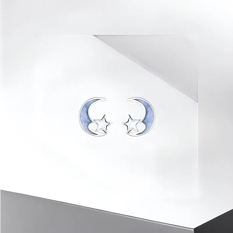 Universe Search S9925 Sterling Silver Stud Earrings Women's-5