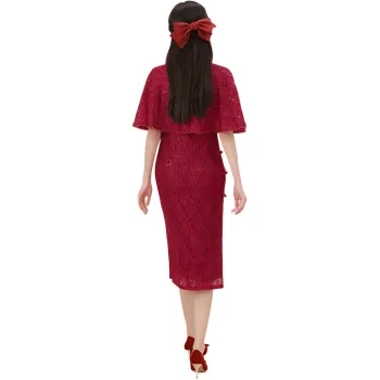 ENEESSI Improved Cheongsam Women's Red