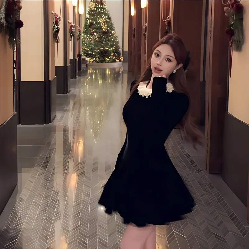 JOSR Long Sleeved Dress Women's Black-3