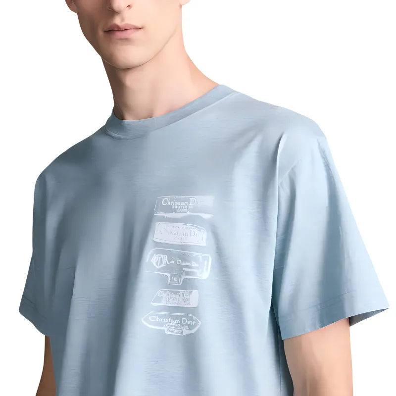 DIOR T Shirts Men Blue-3