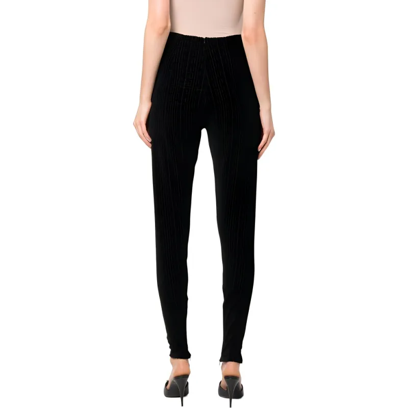 BALMAIN Monogram Patterned Velvet Cropped Trousers-2