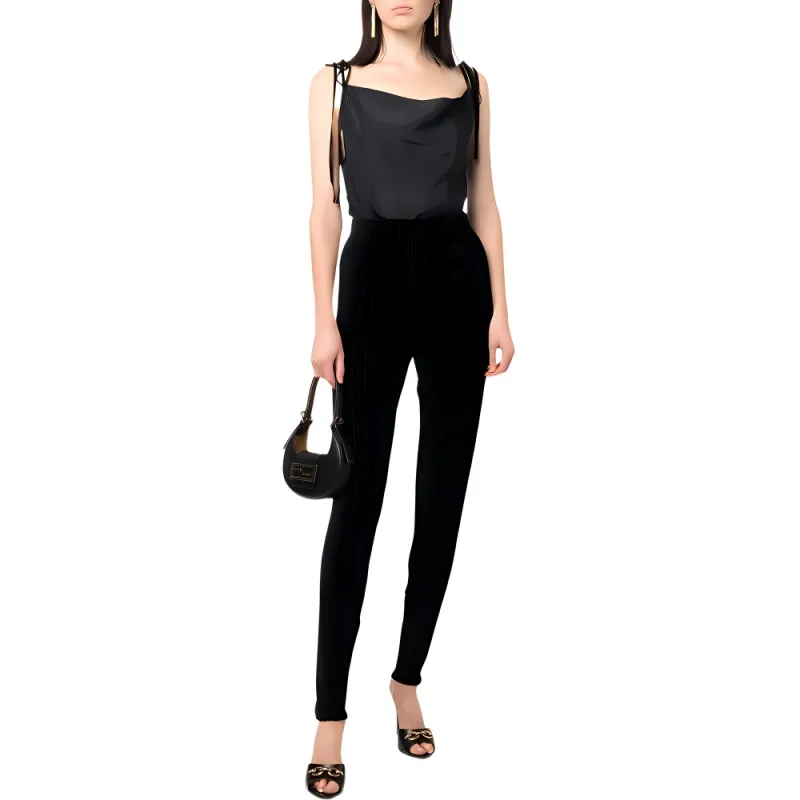 BALMAIN Monogram Patterned Velvet Cropped Trousers-1