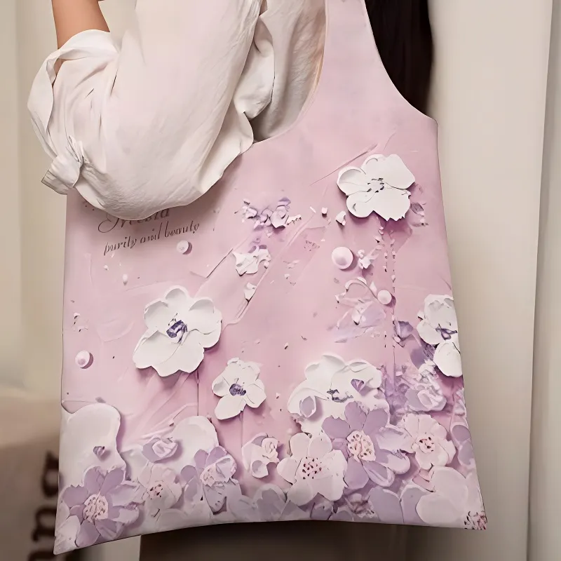 AOSONG Suede Technology Fabric Tote Bag, Shoulder Bag Regular Unisex Pink-1