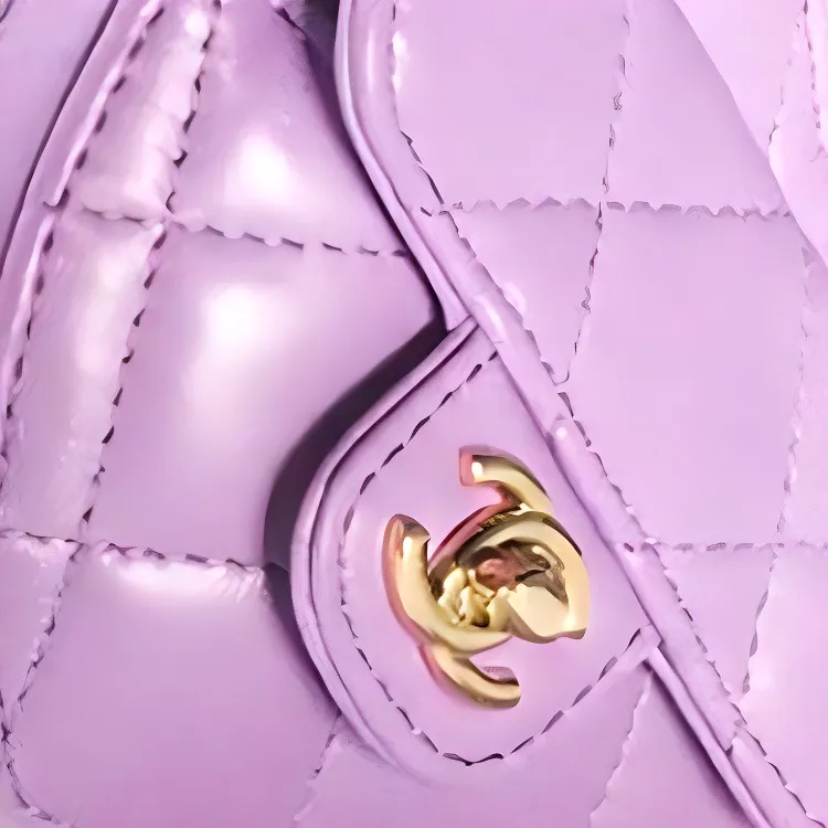 CHANEL 22SS Leather Heart Bag Chain Bag Earphone Case Coin Purse Women's Purple-1