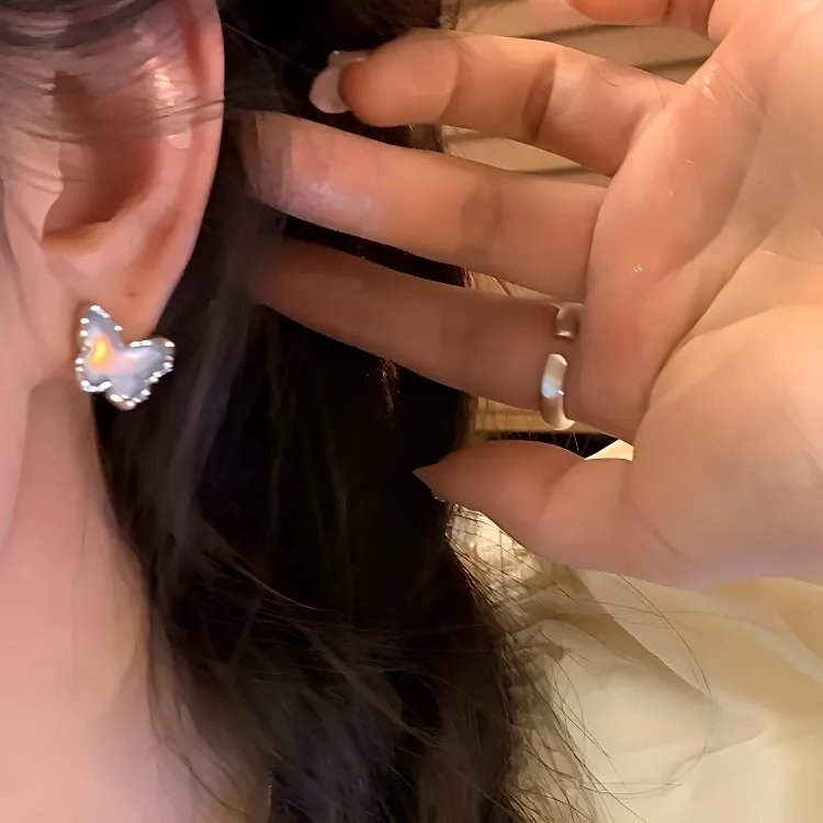 May10th S925 Silver Stud Earrings Women's-1