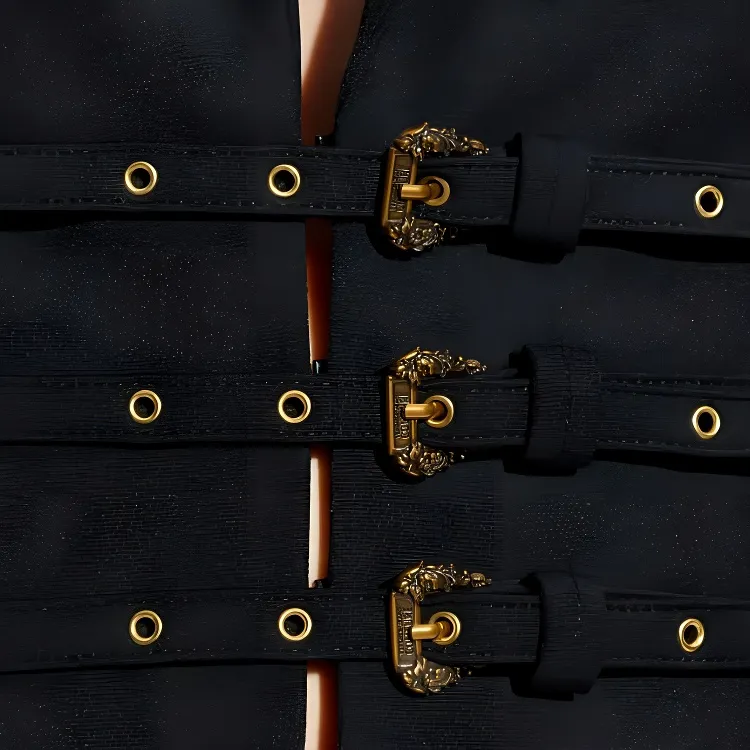 VERSACE JEANS COUTURE Buckled Long Sleeve Blazer-4