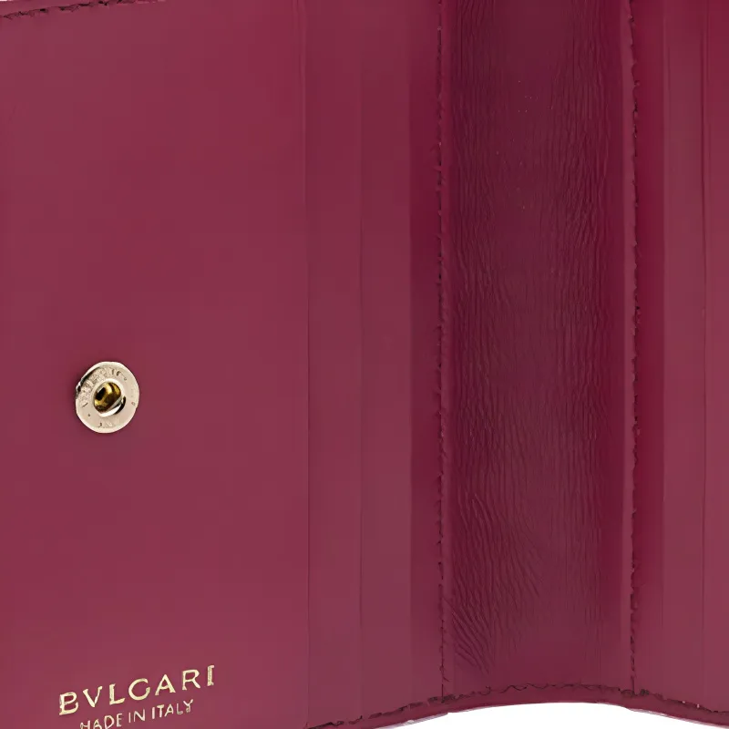 BVLGARI Logo Calfskin Wallet Women's Pink-4
