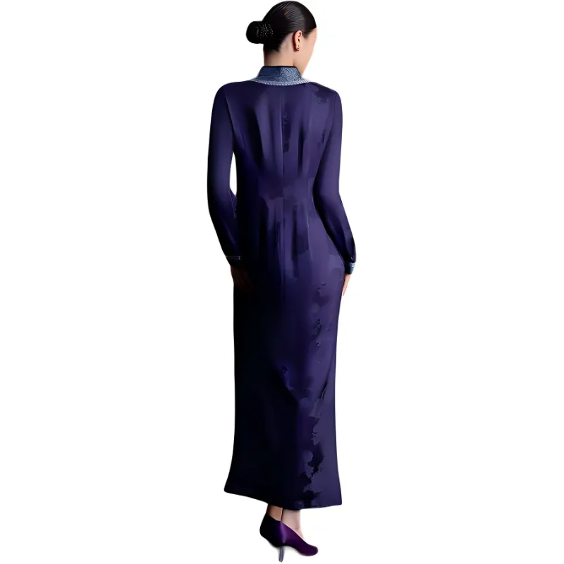 A LIFE ON THE LEFT Long Sleeved Dress Women's Dark Purple-1