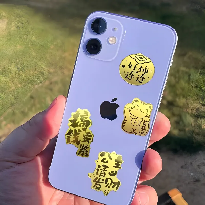 Ryukyu Lucky Cat Gold Sticker Pendants Unisex-6