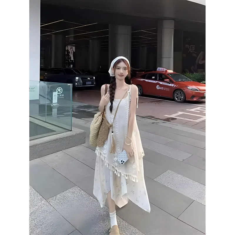 Mu Xiao Xin Slip Dresses Women's Beige-3