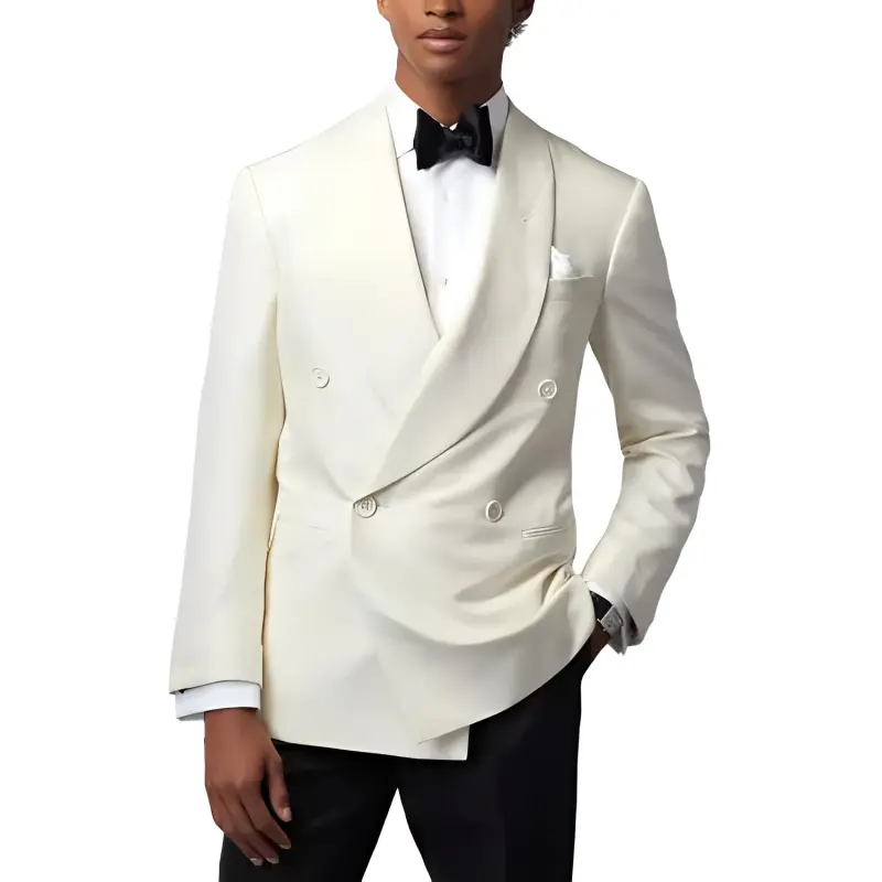 Polo Ralph Lauren Kent Handmade Silk Dinner Jacket Business Suit Men's White-2