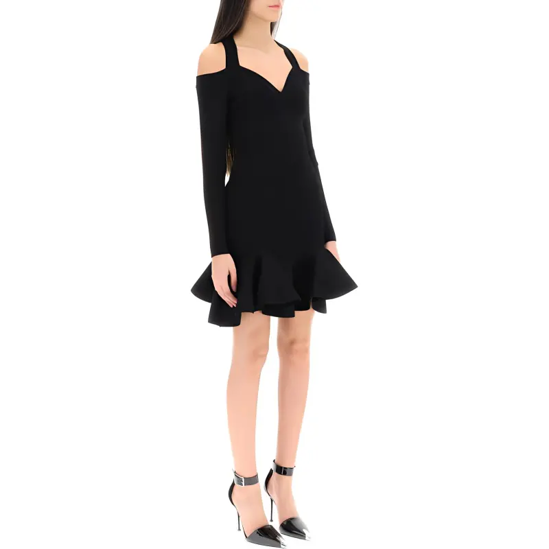 Alexander McQueen Ruffle Detailed Flared Mini Dress-3
