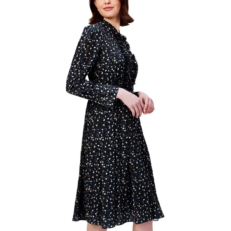 HAZZYS Long Sleeved Dresses Women's Navy Blue-2